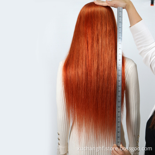 Overtone Ginger Red Blonde Orange Color Natural Brazilian Human Hair Lace Front Wigs T Part Pre Plucked Virgin Ginger Wigs